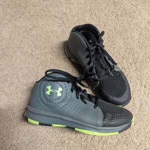 Under Armour Kids' Gray and Lime Sneakers